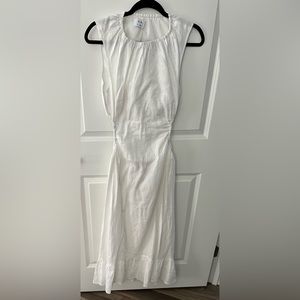 SIR The Label White Linen MIDI Dress w/ Side and Back Cutout, Size 2 (US 6) New